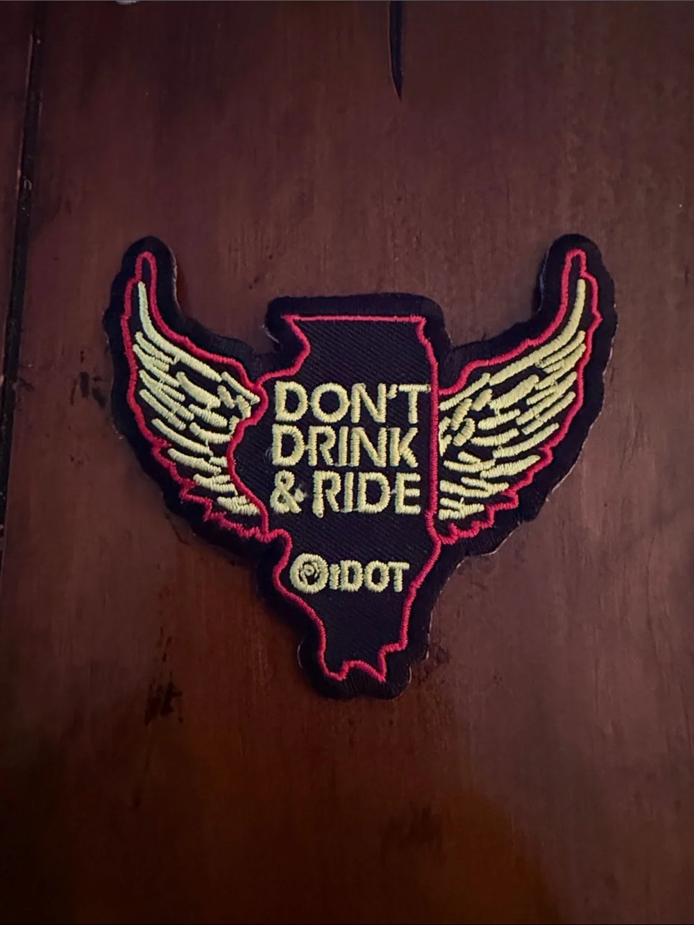 Don't Drink & Ride Embroidered Wing Patch -